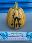 Darice Halloween Black Cat On Fence Poly Pumpkin 6". Fixed Price $19.96.