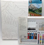 Artist Loft Canvas Painting Kit 13 Pc Mountains Flowers Trees 11X11" New/sealed. Fixed Price $19.95.