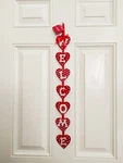 Valentines Day Welcome Door Hanger Hearts Wooden Party Decoration. Fixed Price $9.99.