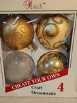 Rauch Glitter Stencil Blown Glass Christmas Ornaments Gold Clear 4 Inchs 1998. Fixed Price $42.45.