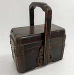 Antique Chinese Dynasty Lunchbox Phoenix Lacquerware Elmwood Handle. Fixed Price $139.00.