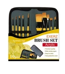 Exerz JH024 Artist Paint Brush Set 10 Pcs Wallet Packed, JH24 - Acrylic. Fixed Price $15.02.