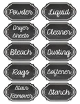 Vintage Image Retro Chalkboard Look Laundry Household Waterslide Decals LAB903. Fixed Price $13.99.