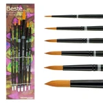 6 Pcs Golden Taklon Artist Brushes, Assorted Round Set, Sharp Edges, Hand-tied. Fixed Price $37.12.