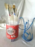 Royal Langnickel Soft Grip 11 New Paint Brush Assorted Size Shape Caddy Set. Fixed Price $59.95.