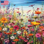 Bygfhlyw Diamond Art Painting Kits For Adults Sea Of Flowers 5D. Fixed Price $12.09.
