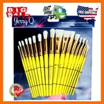 Jerry Q Art 18 Pcs Pure Natural Hog Bristle Brush Set For Oil Acrylic Tempera.... Fixed Price $31.63.