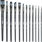 Artist Paint Brush Set Of 12 For Watercolor Acrylic Gouache Oil And Tempera P.... Fixed Price $25.66.