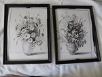 Tri Chem Floral Pictures With Frames To Paint - Flowers Vases 9X12 #2925. Fixed Price $19.99.