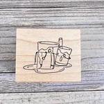 1999 Art Impressions Wood Rubber Stamp Open Buckets Of Paint F-1751. Fixed Price $7.95.