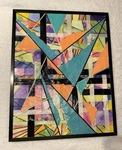 Toni Labenberg Fancy Pants Collage Mixed Media Art Framed Canvas 14X18 In. Fixed Price $150.00.