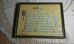 Antique 1929 Framed Prayer Poem By Frank Sherman Hand Calligraphy Paint 11" X 9". Fixed Price $50.00.