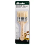 Royal & Langnickel Large Area Brush Set White Bristle -3/PKG. Fixed Price $9.58.