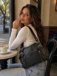 Great American Leather Works Black Pebbled Shoulder Bag Purse. Fixed Price $12.98.