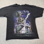 Fruit Of The Crop Shirt Adult Small Black Graphic Skeleton Guitar Rock Tee. Fixed Price $18.88.