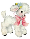 Vintage Image Shabby Nursery Baby Lamb Bow Transfers Waterslide Decals AN501. Fixed Price $13.99.