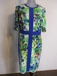 Teri John Rickie Freeman Fab! Watercolor Block Panels Sheath Midi Dress 12. Fixed Price $45.00.