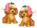 Vintage Image Retro Shabby Christmas Puppy Dog Santa Hat Waterslide Decal CHR268. Fixed Price $13.99.