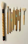 Vintage Asian Calligraphy Brush Lot Bamboo Chinese Japanese Sumi. Fixed Price $48.00.