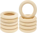 Create Unique Crafts With 10PCS Natural Wooden Rings - 55MM Unfinished Quality. Fixed Price $10.31.