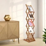 Foldable Wood Book Rack Display Holder Stand, Magazine Brochure Office. Fixed Price $53.01.