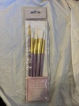 Pennelli White Taklon 5 Piece Paint Brush Set Stroke 3/4 Round 2,8,12 GLAZE1/2. Fixed Price $7.98.