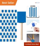 2 Inch Foam Brushes 50 Pack Blue Light Wooden Handles For Painting. Fixed Price $23.99.