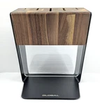 Global Katana 5-SLOT Walnut And Stainless-steel Knife Block 9" X 7.25". Fixed Price $46.79.