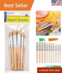 Wooden Stencil Brushes Natural Bristle Dome Art Painting Wood.... Fixed Price $21.21.