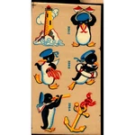 Vintage Duro Decals 326A 326B 326C Nautical Penguin Sticker Sheet. Fixed Price $12.98.