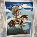 Vintage Indian Princess On Horse Artex Tri Chem Print Wall Hanging 26"X19". Fixed Price $49.99.