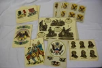 Vintage Lot Of Meyercord Bicentennial Commemorative Decals 9 Designs 100+. Fixed Price $295.00.