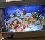 Moving Christmas Table Lamp, Fun Holiday Decoration & Night Light, Santa Scene. Fixed Price $24.90.