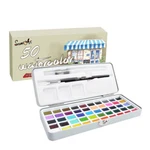 Professional 50 Colors Watercolor Draw Painting + Brush Pigments Set. Fixed Price $17.76.