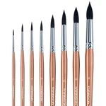 Transon Round Watercolor Paint Brush Set Goat Hair 8PCS, Champagne. Fixed Price $29.10.