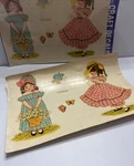 Vintage Meyercord Craft Decals 2 Sheets Of 1700-B Little Girls Dresses. Fixed Price $17.99.