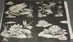 Tri Chem 0745 Aquatic Pictures Panels Turtle Frog Fish Water Lily Velveteen. Fixed Price $15.00.