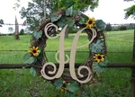 Wooden Letters, Monogram Vine (h) Letter, Unfinished Wall Large. Fixed Price $16.70.