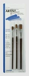 Linzer 1/4 3/8 1/2" Flat Artist Brush Set For Oil Watercolor Decor Crafts A353. Fixed Price $13.49.