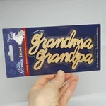 2 Pc Provo Craft Unfinished Wooden Etched Laser Cut Grandma & Grandpa Cursive. Fixed Price $6.50.