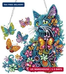 Bowetile Colorful Cat Diamond Art Hanging Kits For Adults, 5D Special Shape. Fixed Price $19.57.