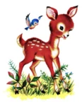 Vintage Image Shabby Nursery Baby Deer Fawn Waterslide Decals AN633. Fixed Price $13.99.