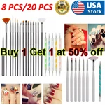 8/20 Pcs Nail Art Design Dotting Painting Drawing Polish Brush Pen Tools Acrylic. Fixed Price $5.36.