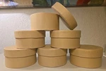 Round Paper Mache Craft Box W/lid ***lot Of 6 Ea.*** 3.9" 2" ***new***. Fixed Price $13.50.
