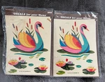 Vintage 1976 Meyercord Rainbow Swan Water Transfer Decals 1539D Lot Of 2. Fixed Price $14.50.