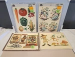 Lovely Vintage 1970S-80S Lot Of 4 Meyercord Decals Elves Swans Circus Vegetables. Fixed Price $14.24.