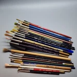 Vintage Lot 22 Atrist Paint Brushes - Cjas Sterling Edwards Winsor Newton Etc. Fixed Price $36.99.