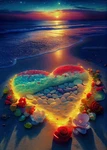 Heart Beach Diamond Painting Kits For Adults, 5D Sunset Beg. Fixed Price $11.99.