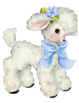Vintage Image Shabby Nursery Baby Lamb Bow Transfers Waterslide Decals AN501-BL. Fixed Price $13.99.