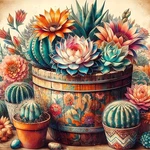 Diamond Art Kits For Adults, Cactus 14X14 Inches, QY068. Fixed Price $12.99.